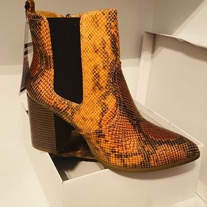 Faux Snake Pu Heeled Bootie